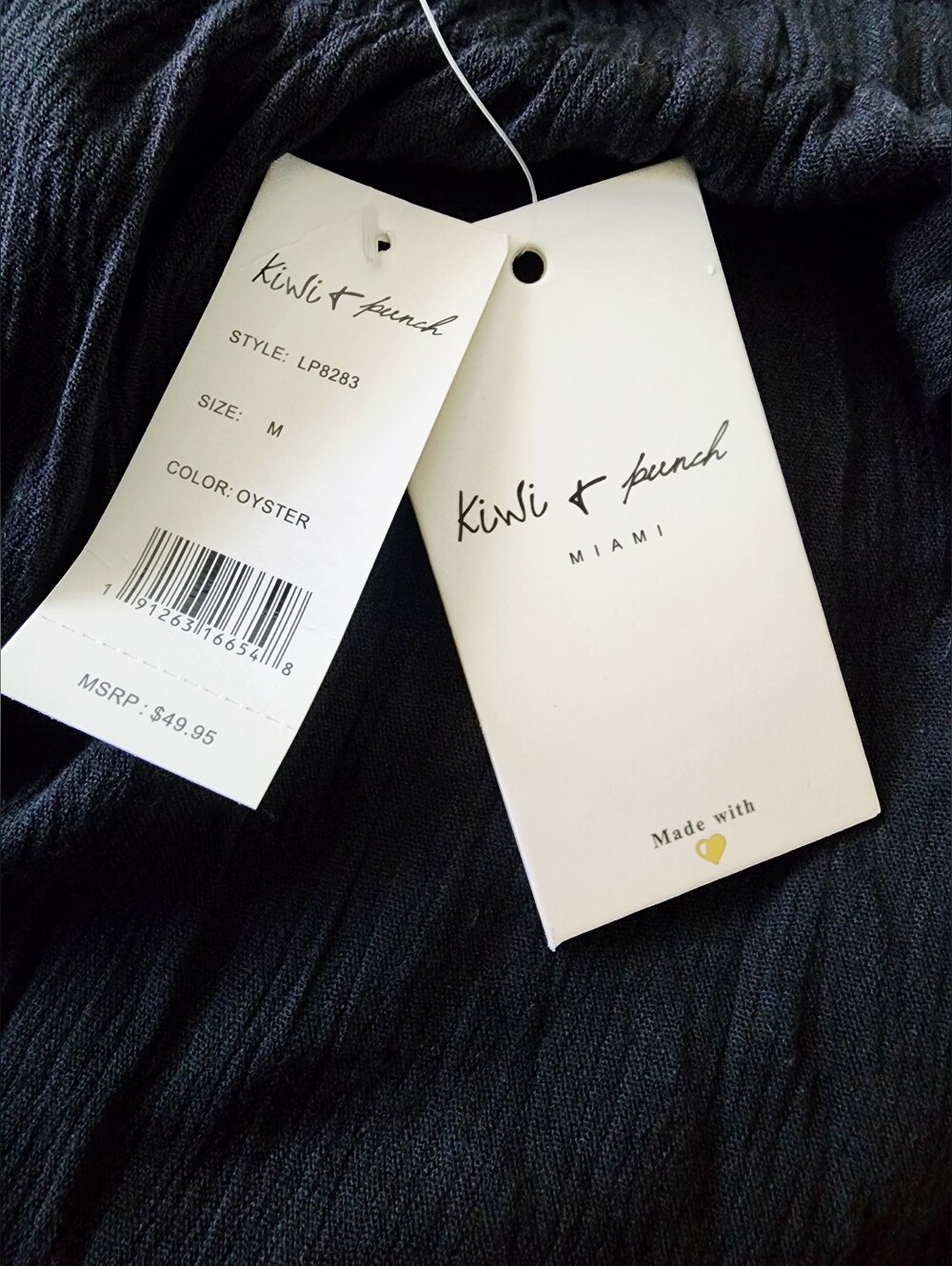 NWT - KIWI + PUNCH | Wide Leg Button-Trim Lounge Pants | Black |Medium - Picture 6 of 7